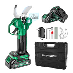 PAOWAFOL front view of cordless pruner showing ergonomic grip and blade benefits