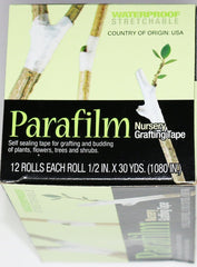 Parafilm close-up texture on tape, brand visible, showing stretchable breathable surface