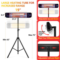 Paraheeter tripod setup in use delivering portable patio heat benefit