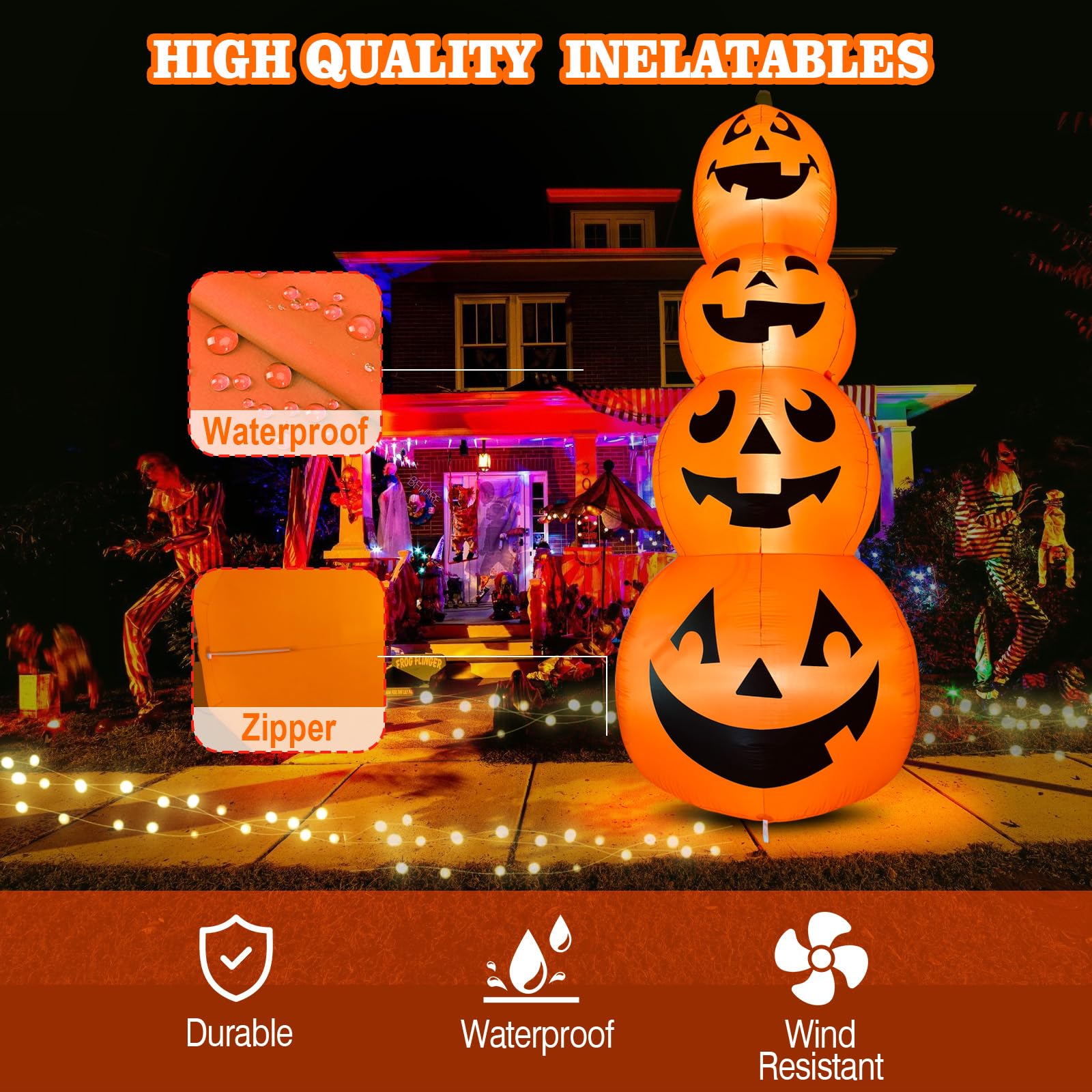 PARAYOYO pumpkins lit by LEDs creating visible night glow
