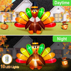PARAYOYO inflatable lit at night in yard with LEDs creating warm evening glow