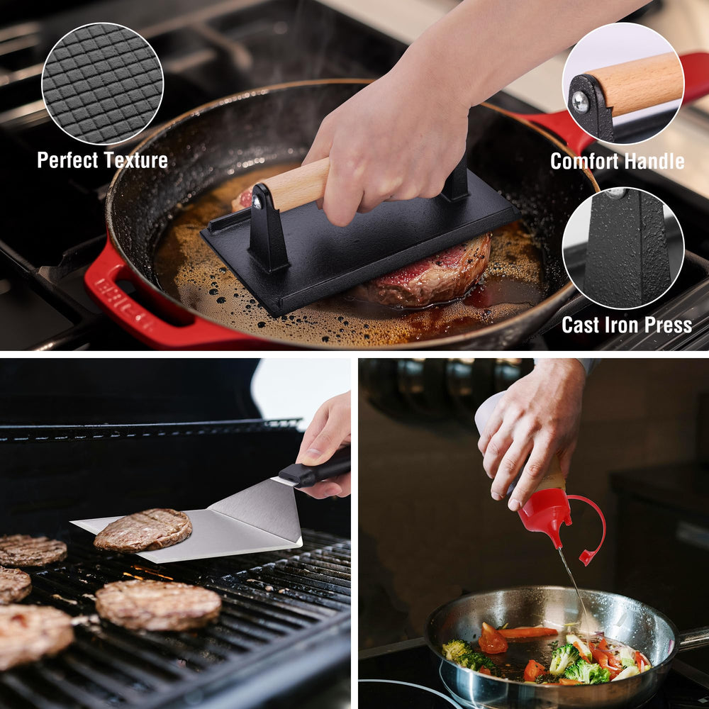 PARGRILL scraper on hot griddle illustrating quick plate cleaning benefit