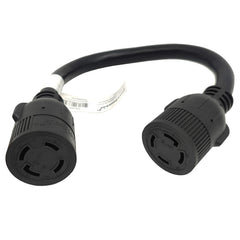 Parkworld front view of L14-30R female-to-female adapter shows compact twist-lock benefit