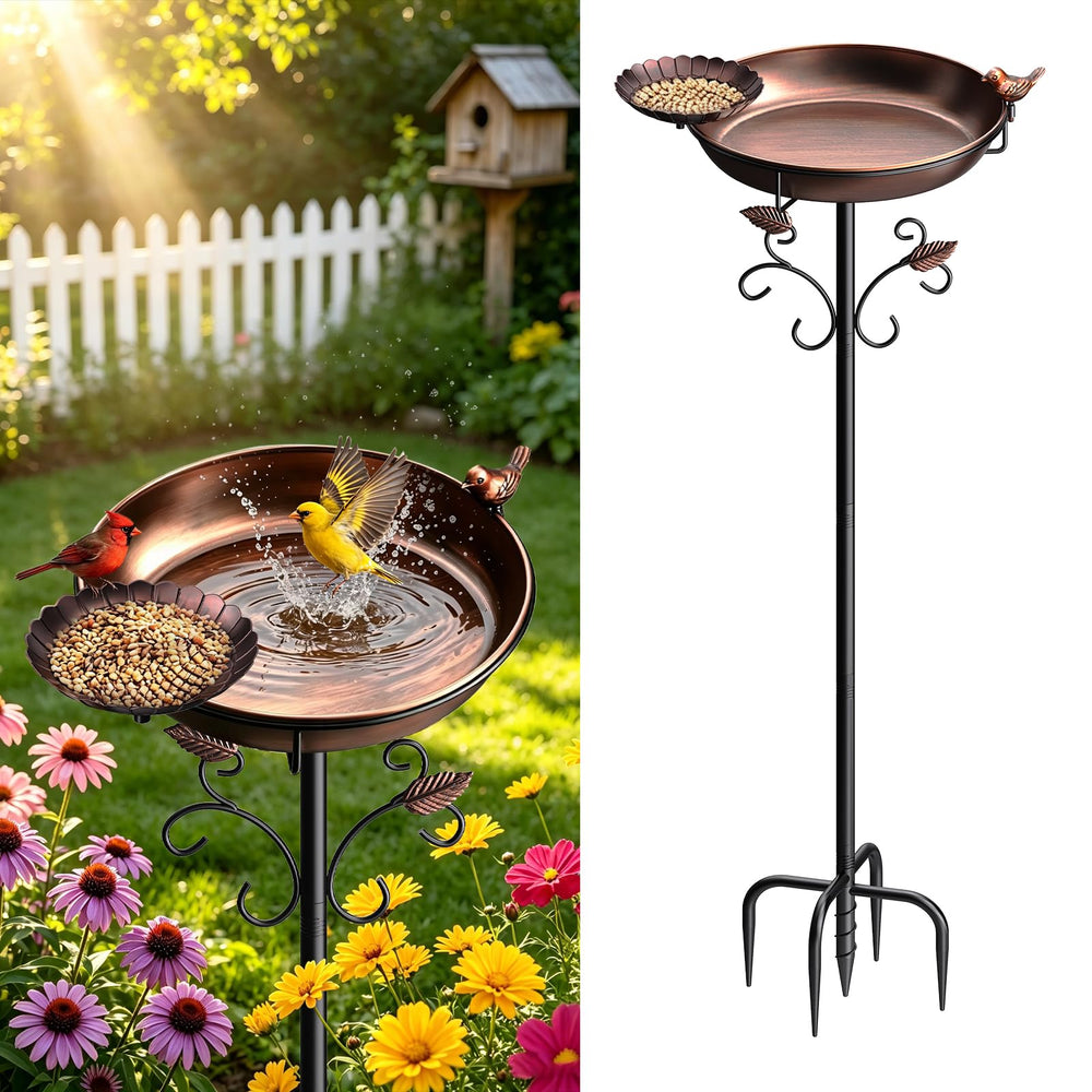 Parovite front view assembled showing tall bird bath and visual appeal
