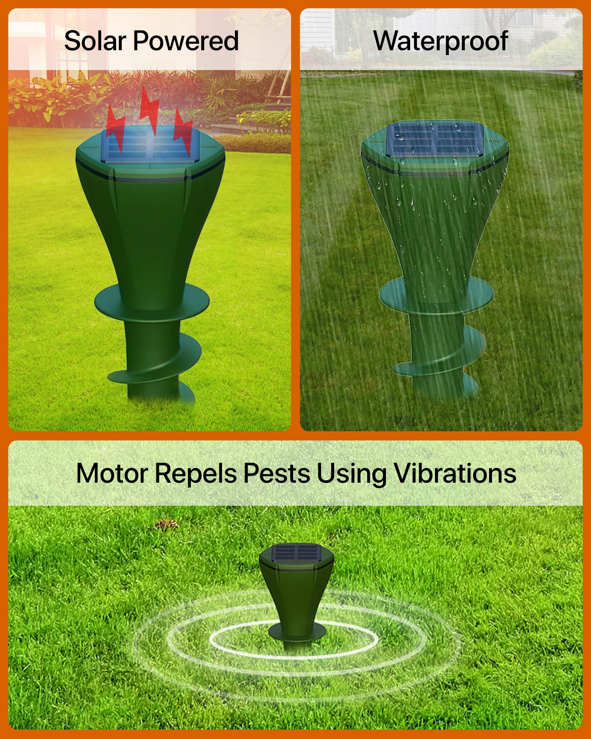Parquet stakes installed in flowerbed showing pest protection for plants