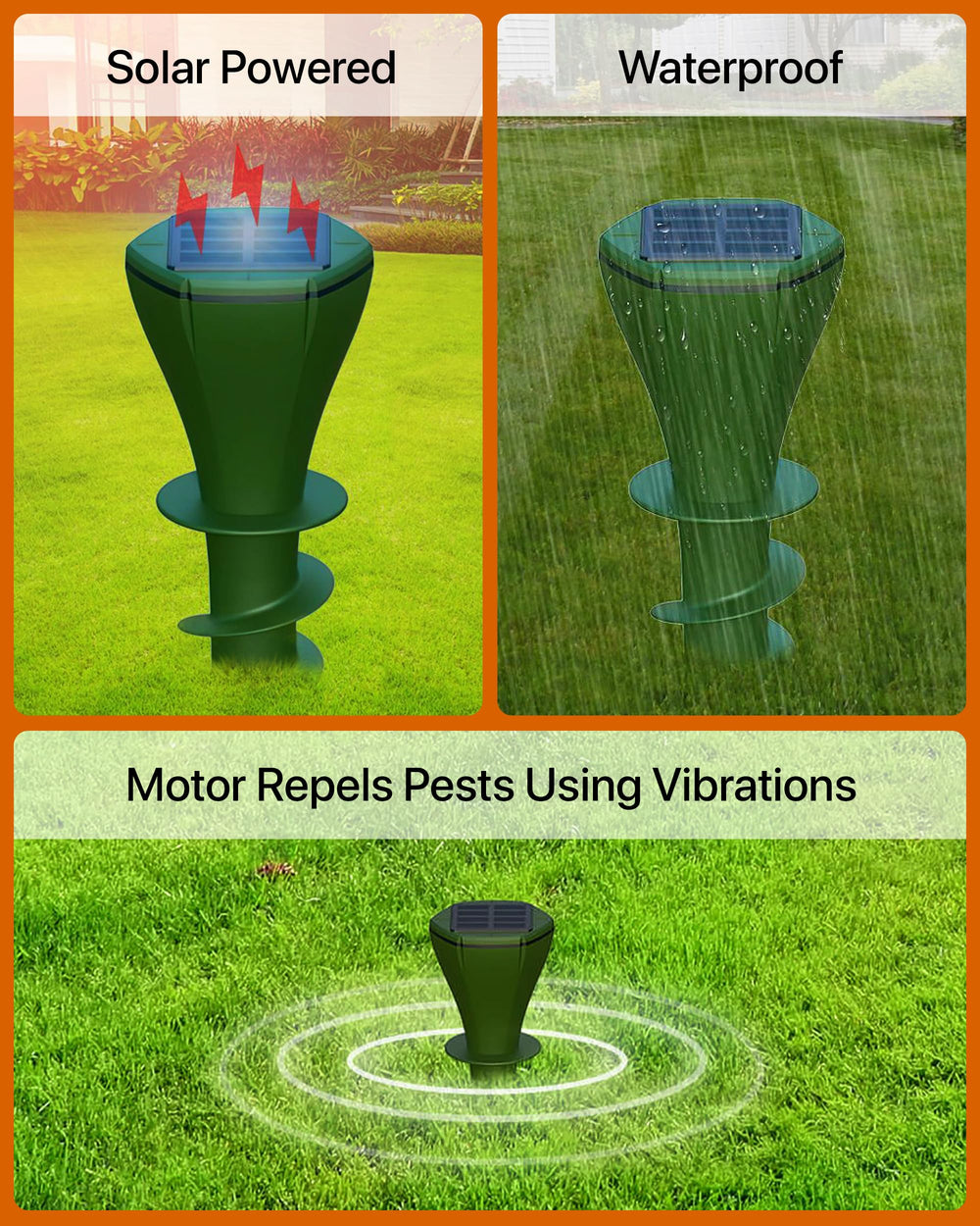 Parquet stakes installed in flowerbed showing pest protection for plants