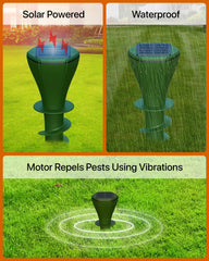 Parquet stakes installed in flowerbed showing pest protection for plants