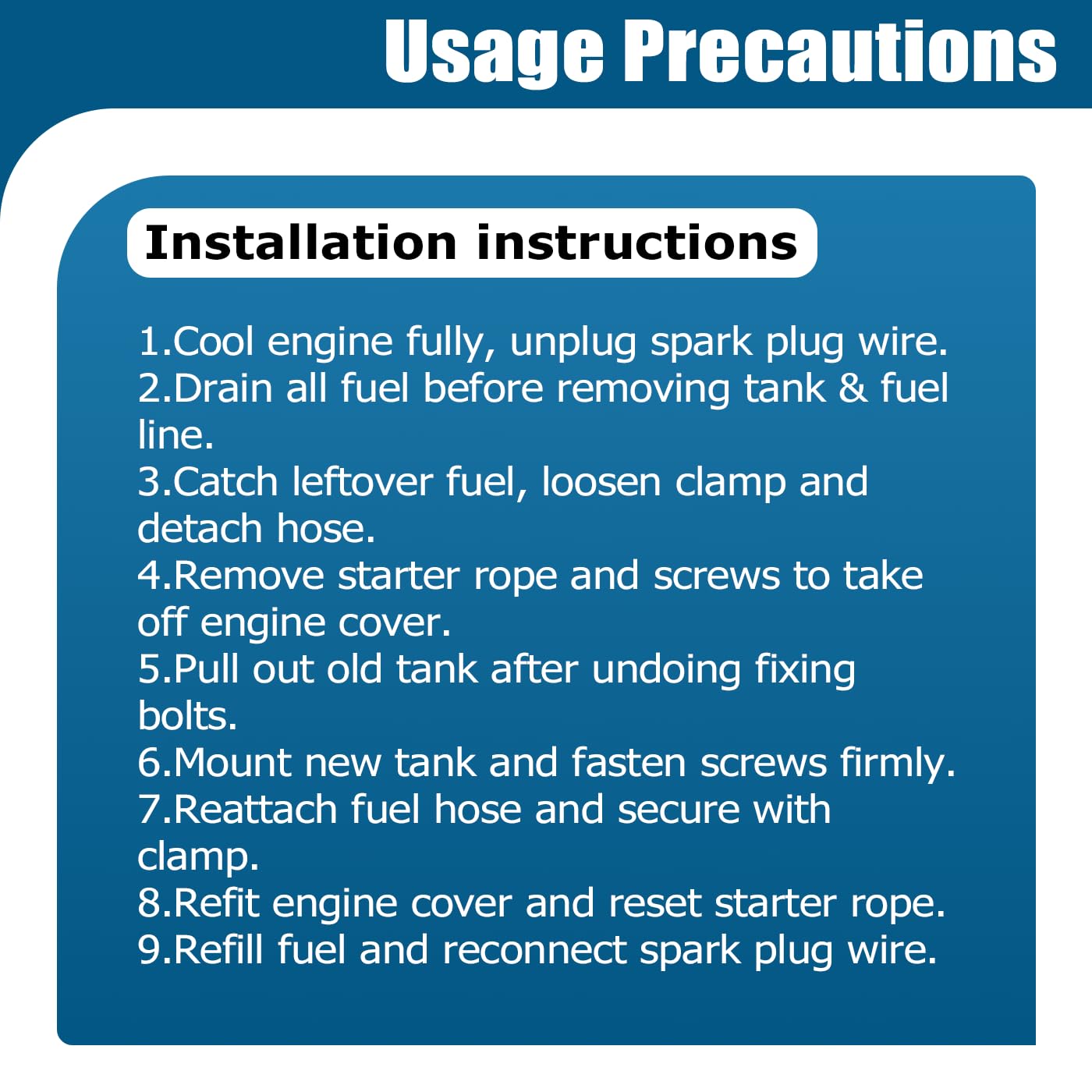 Partman fuel tank label and part numbers showing clear compatibility benefit