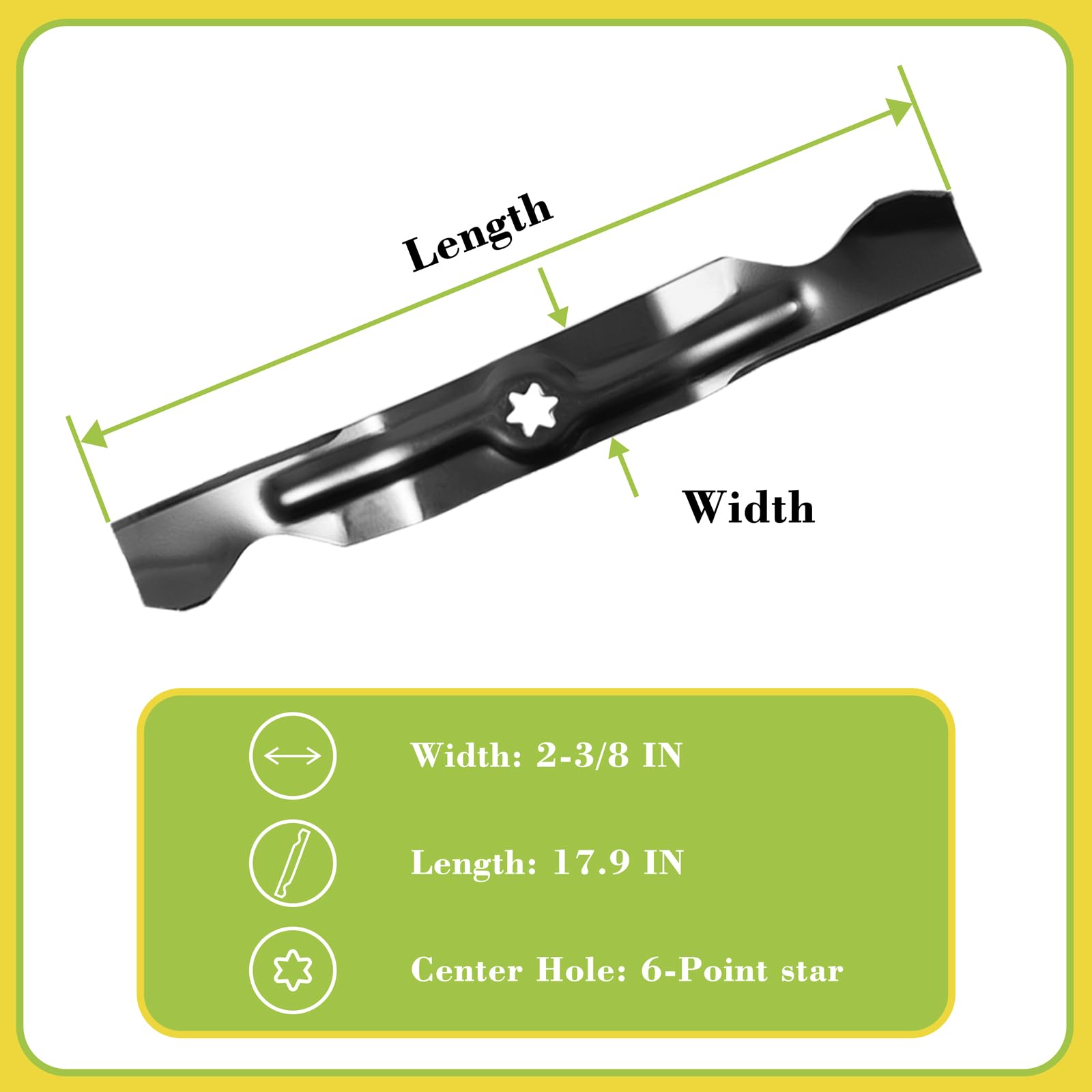 Parts Camp mulching blade profile illustrating sharp edge and improved mulch