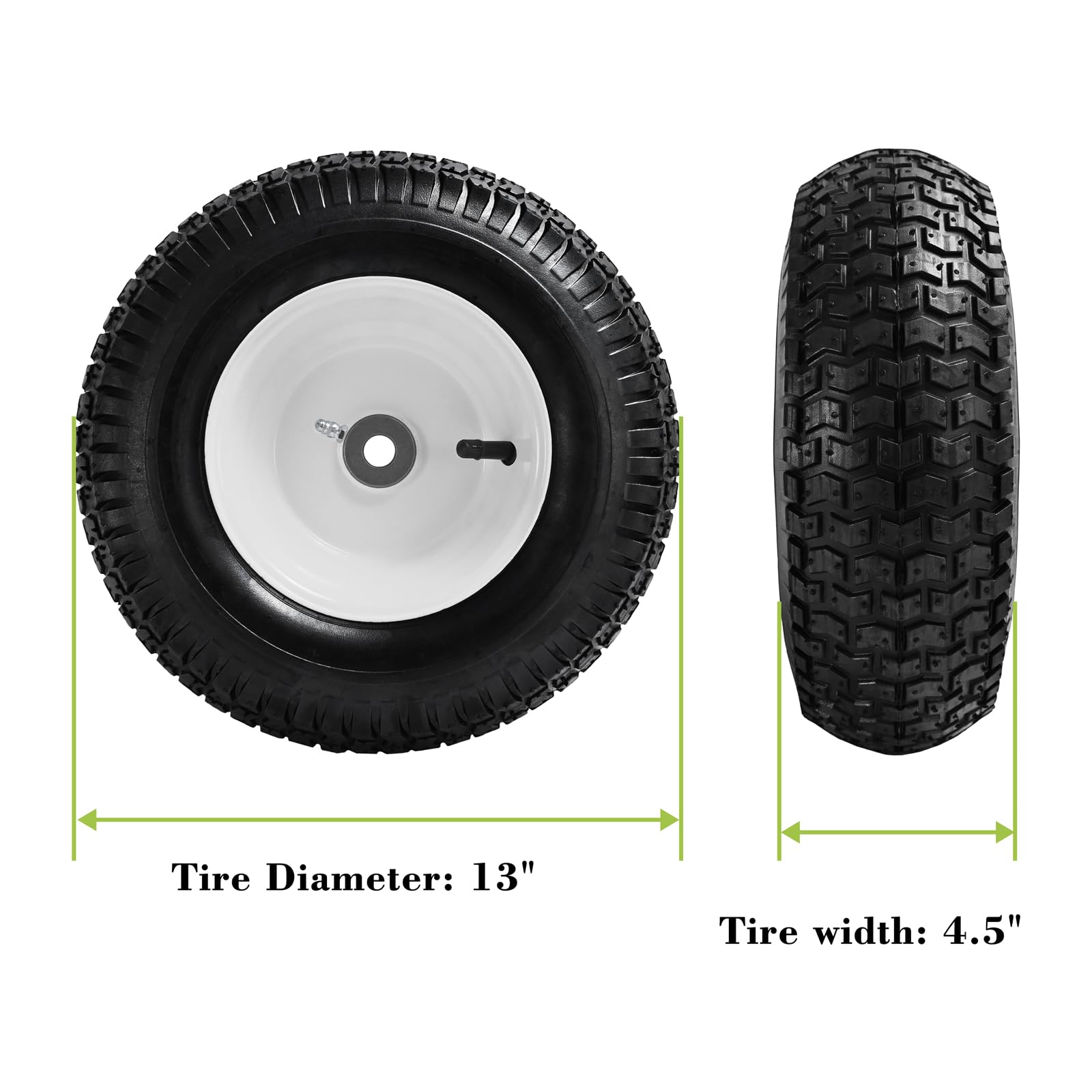 Parts Camp close-up of tread pattern providing improved traction and shock absorption