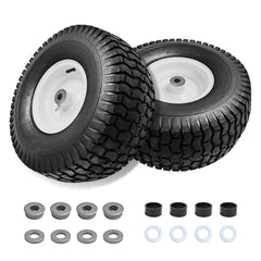 Parts Camp front view of both tires showing tread and profile for reliable traction