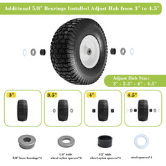 Parts Camp included bearings and spacers arranged to show compatibility options