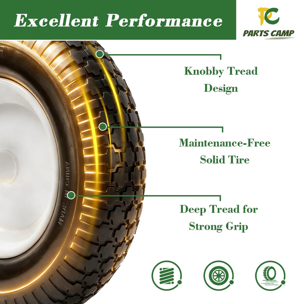 Parts Camp hub and bearing detail highlighting included bearings for secure axle fit