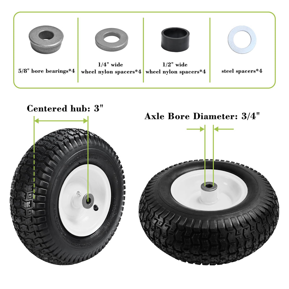 Parts Camp hub and bearing detail showing durable bearings for smooth rolling