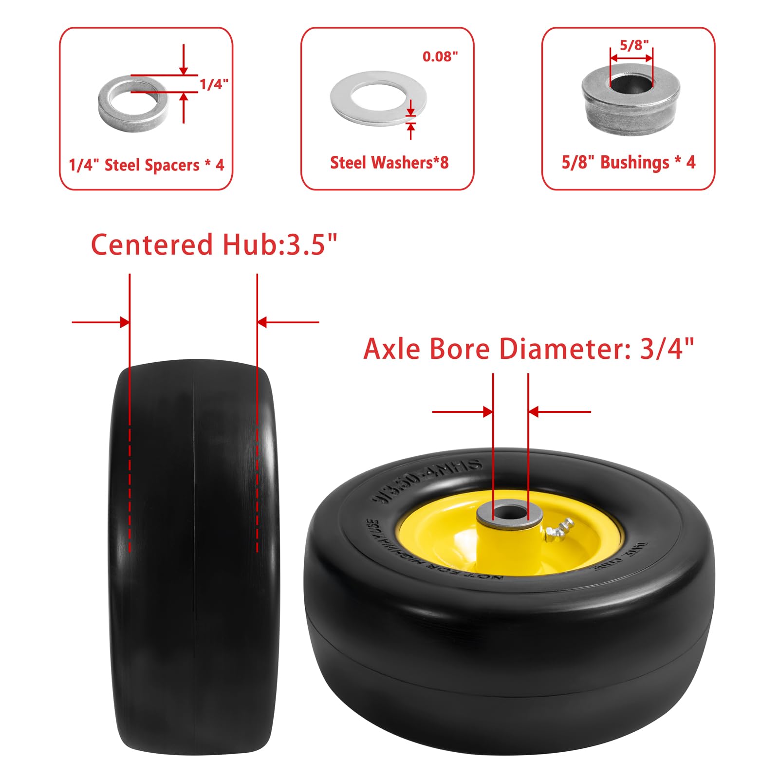 Parts Camp detailed hub and bushing view showing easy axle adaptation