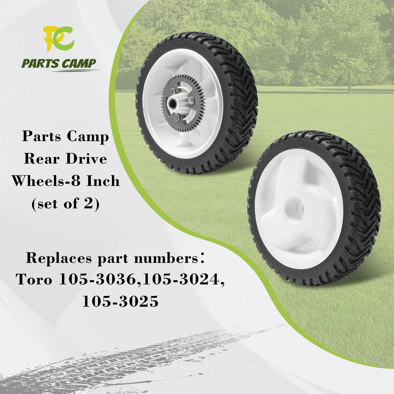 Parts Camp hub detail showing 1 3/4 inch hub for accurate axle fitment and easy installation