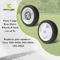 Parts Camp hub detail showing 1 3/4 inch hub for accurate axle fitment and easy installation