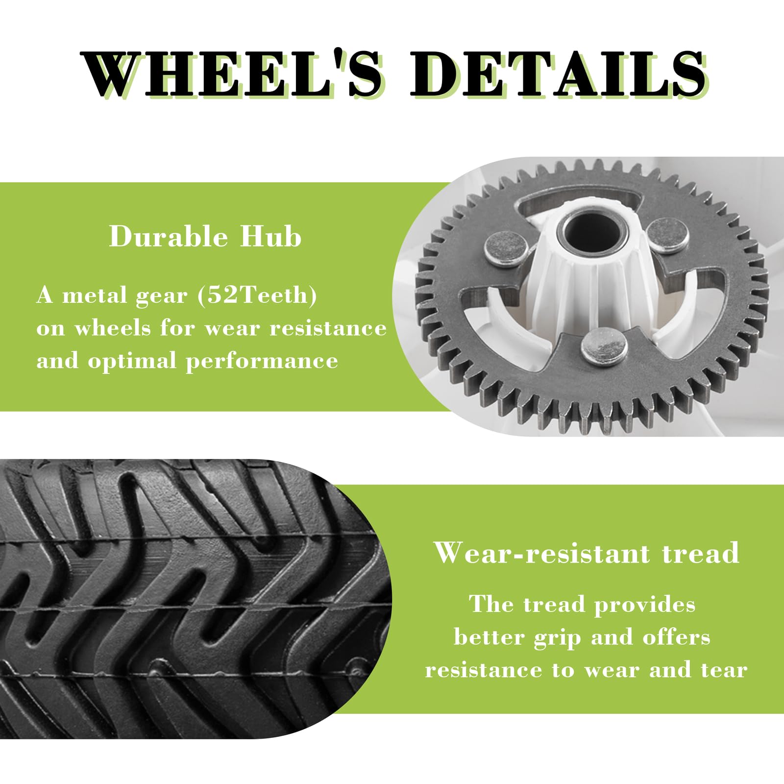 Parts Camp wheel installed on a mower rear axle demonstrating correct mesh and restored drive