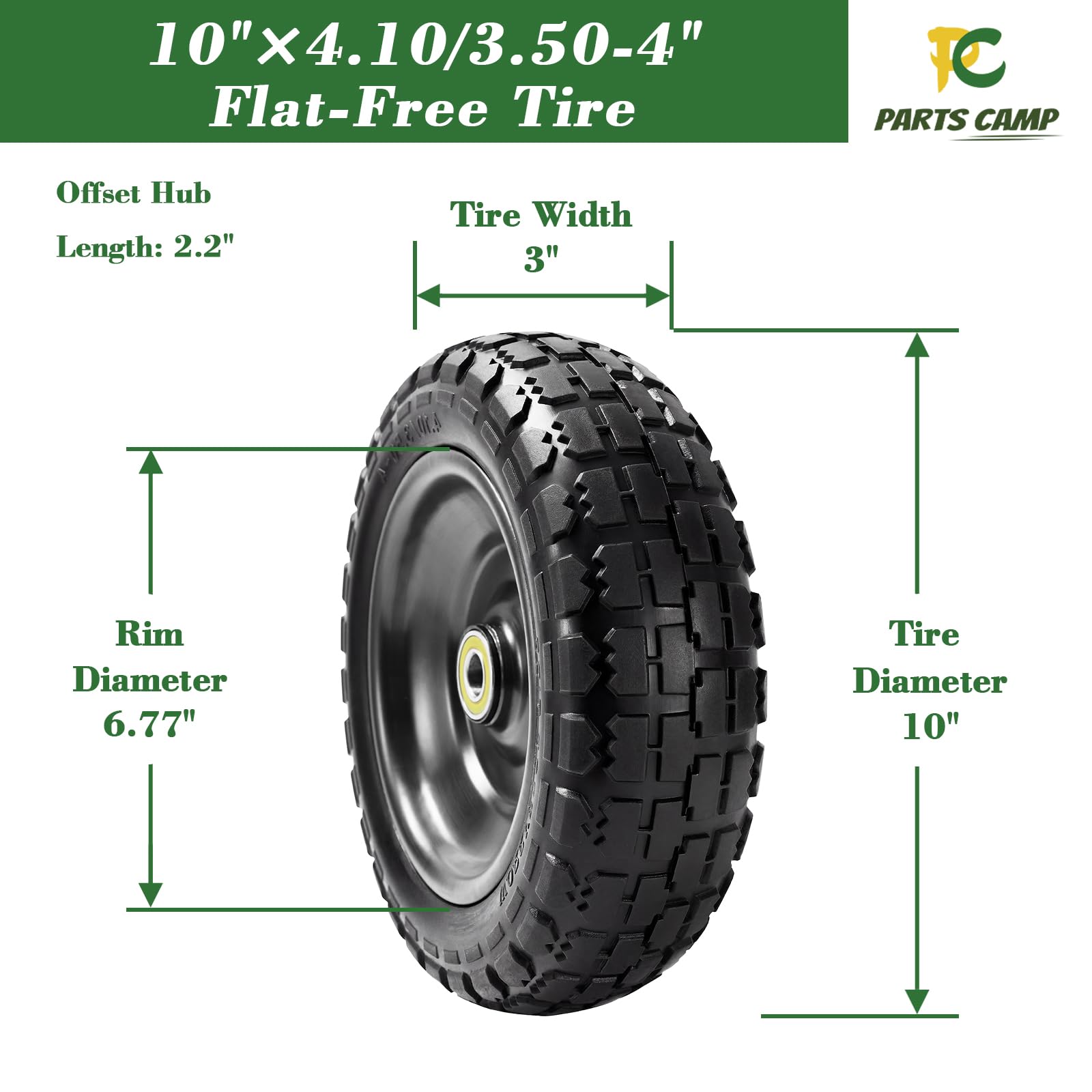 Parts Camp iron hub close-up highlighting durable metal center for long life