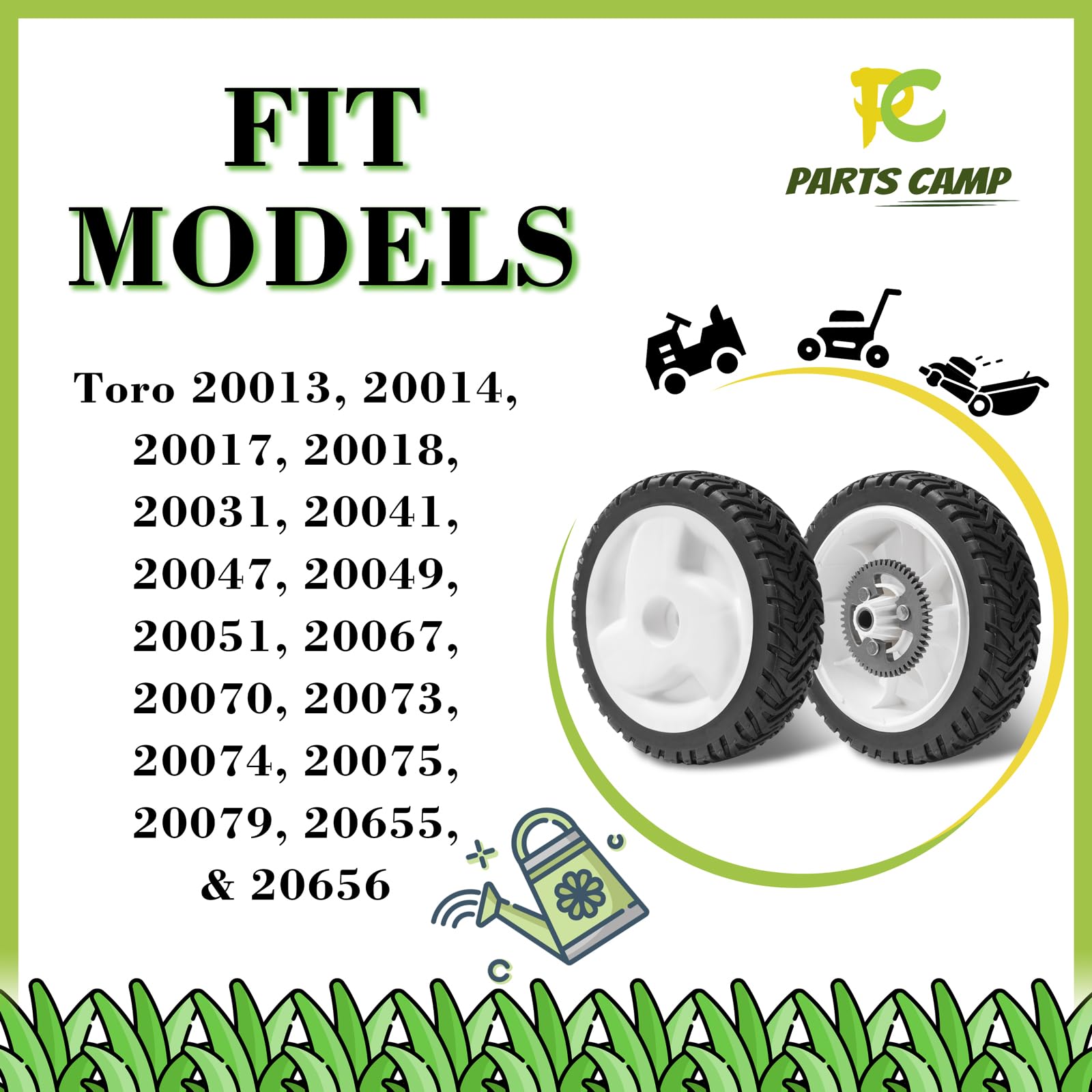 Parts Camp wheel beside ruler showing scale for quick size verification before purchase