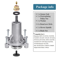Parts Camp spindle shaft and bearing detail demonstrating smooth rotation reliability