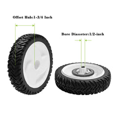Parts Camp side profile showing tread and 8x2 inch dimensions for consistent traction