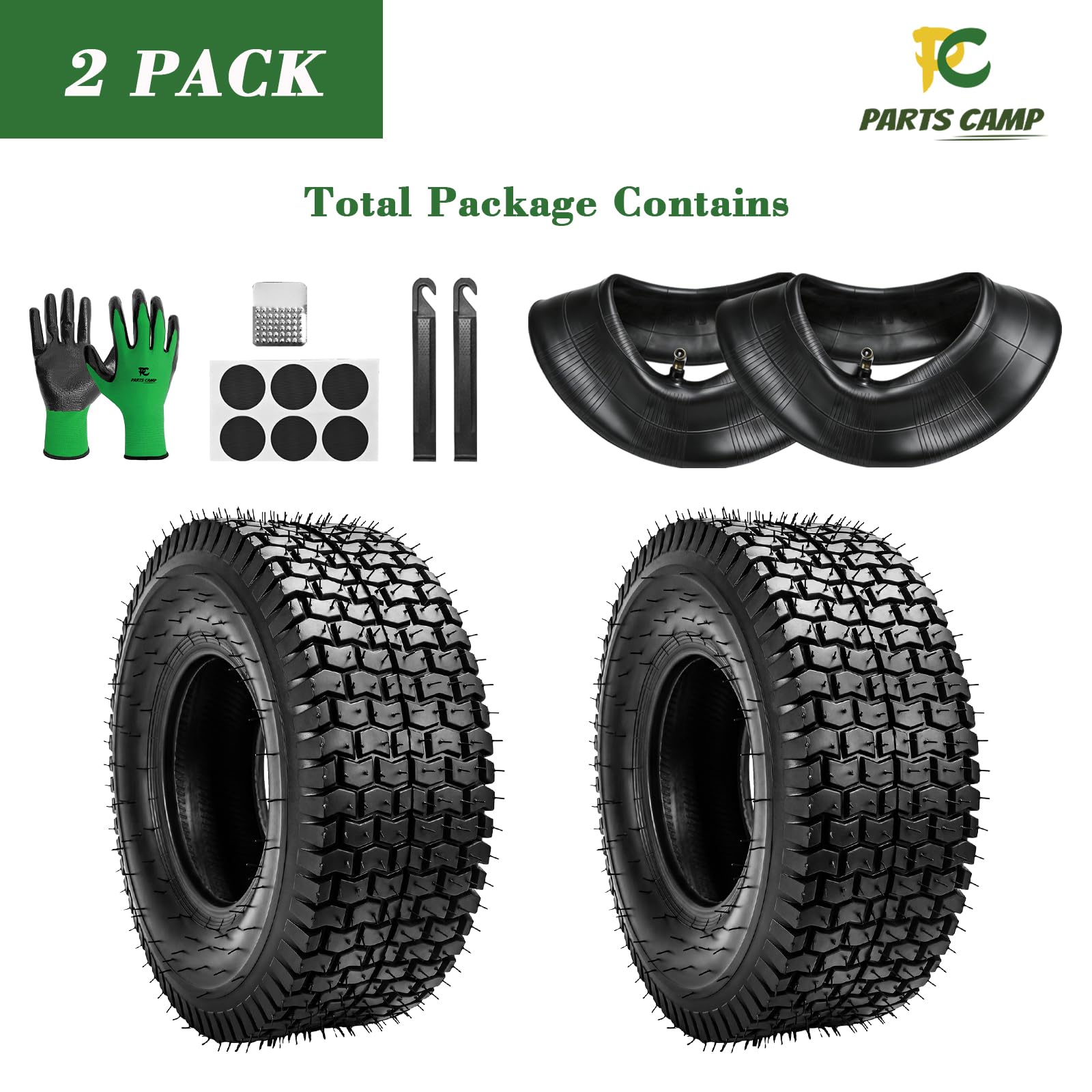 Parts Camp tire placed next to ruler showing approximate 13 inch diameter