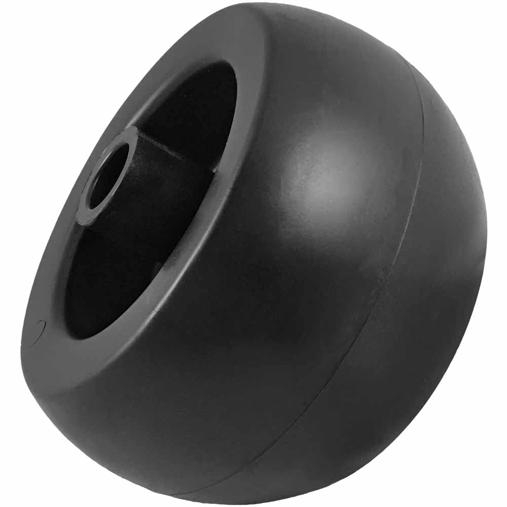 Parts 4 Outdoor wheel mounted on mower deck demonstrating direct-fit installation