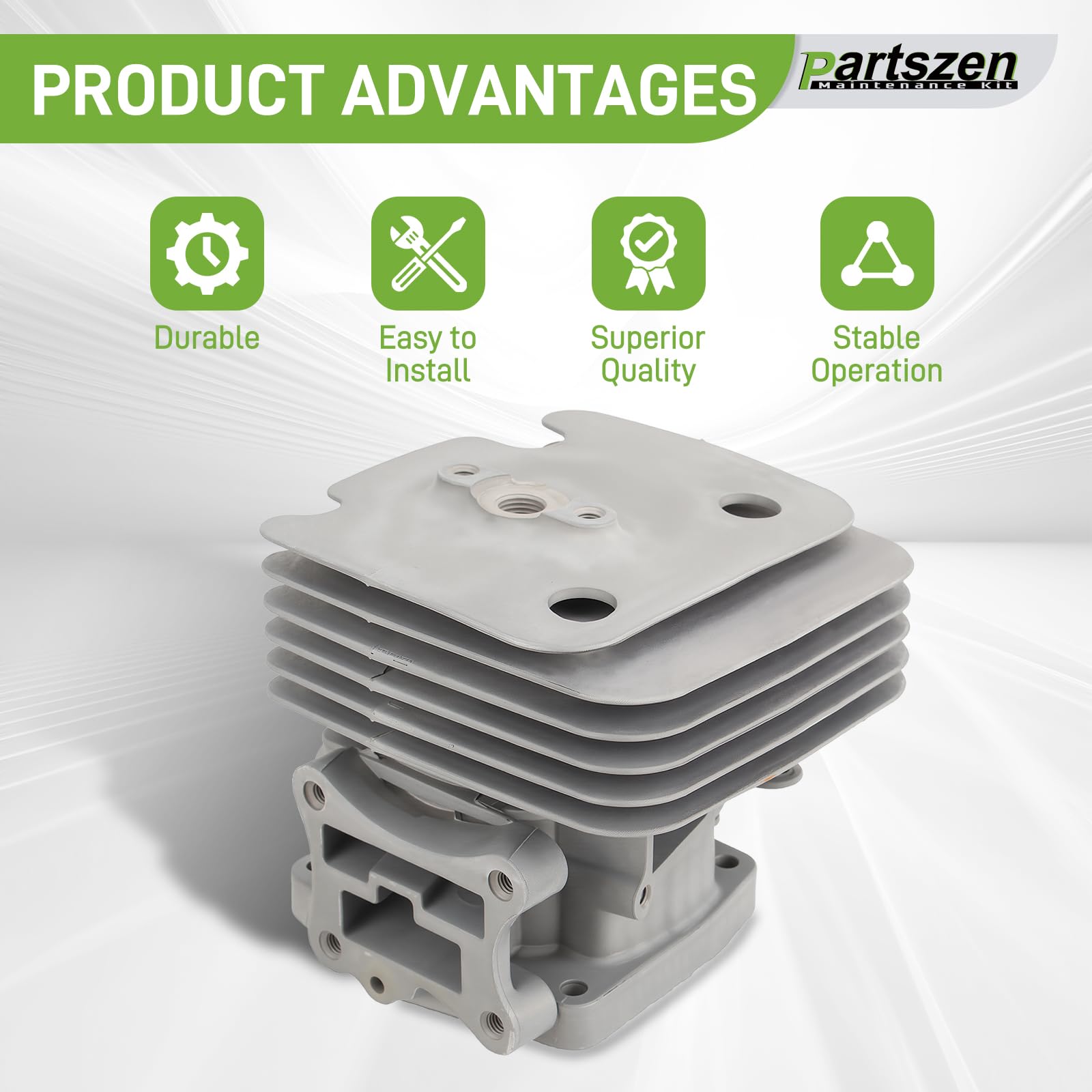 partszen cylinder piston close-up ports displaying precise machining benefit