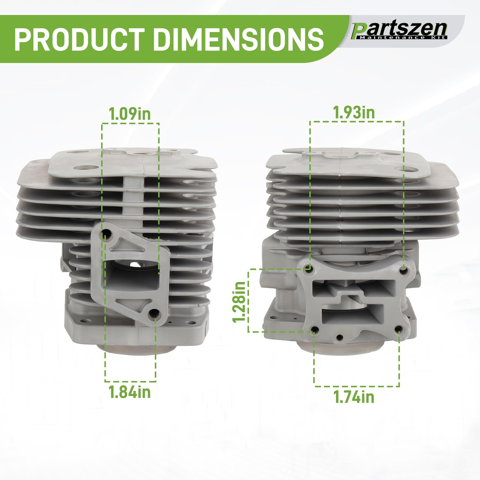 partszen cylinder piston held in hand to show scale and installation ease benefit