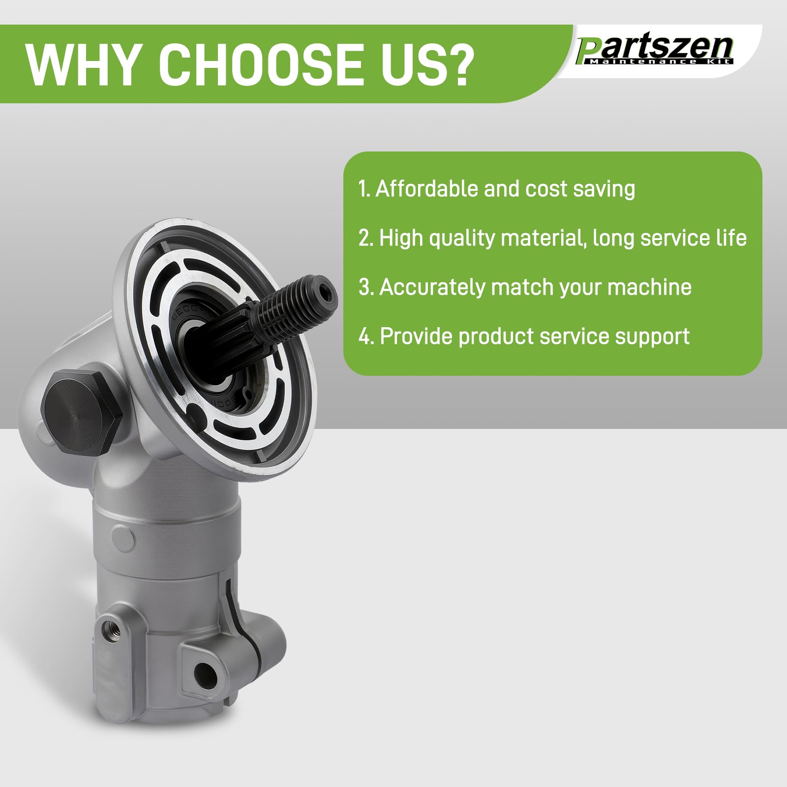 partszen gearbox held in hand to illustrate scale and ease of handling during installation
