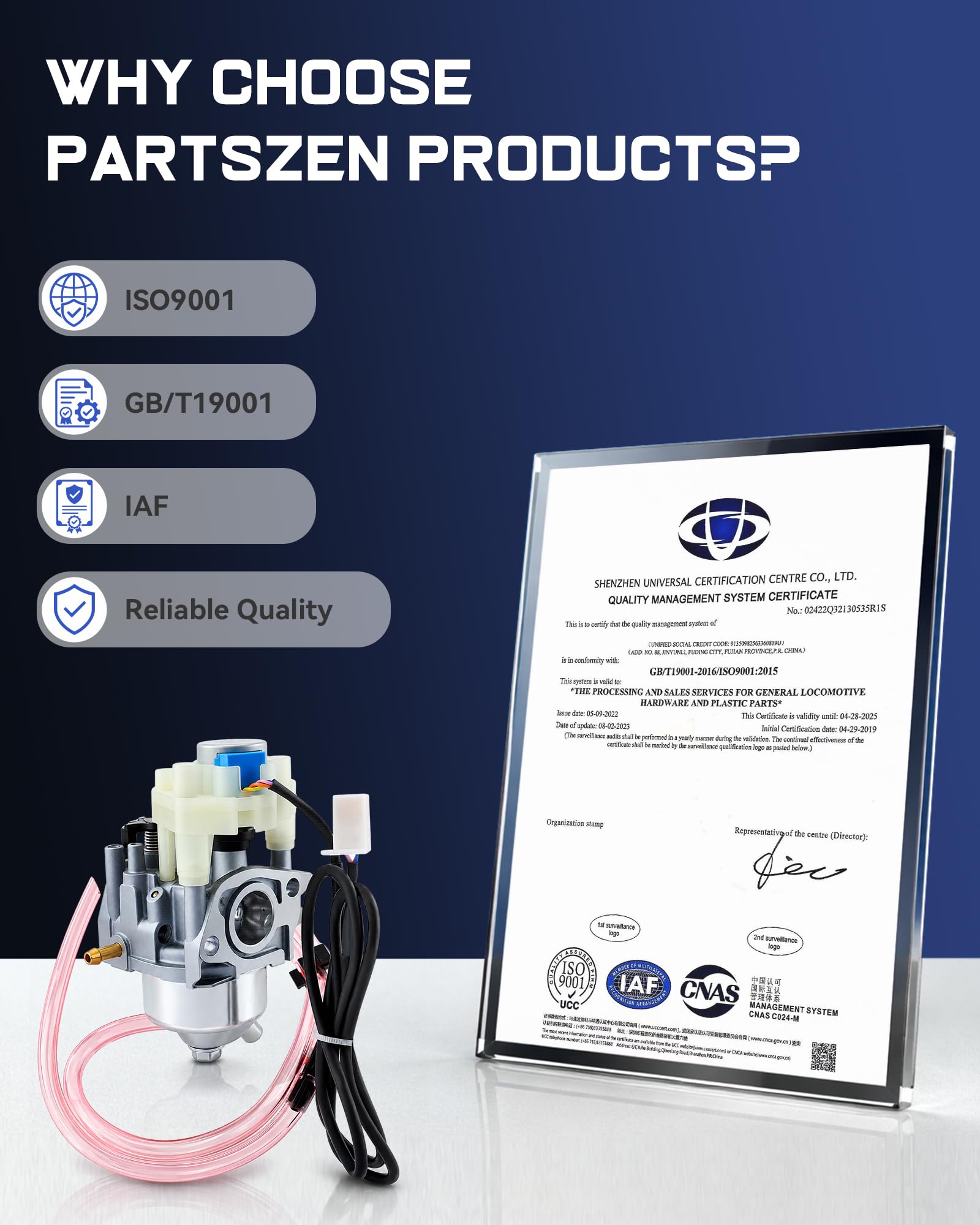 partszen Huayi carburetor throttle linkage close-up highlighting reliable throttle response
