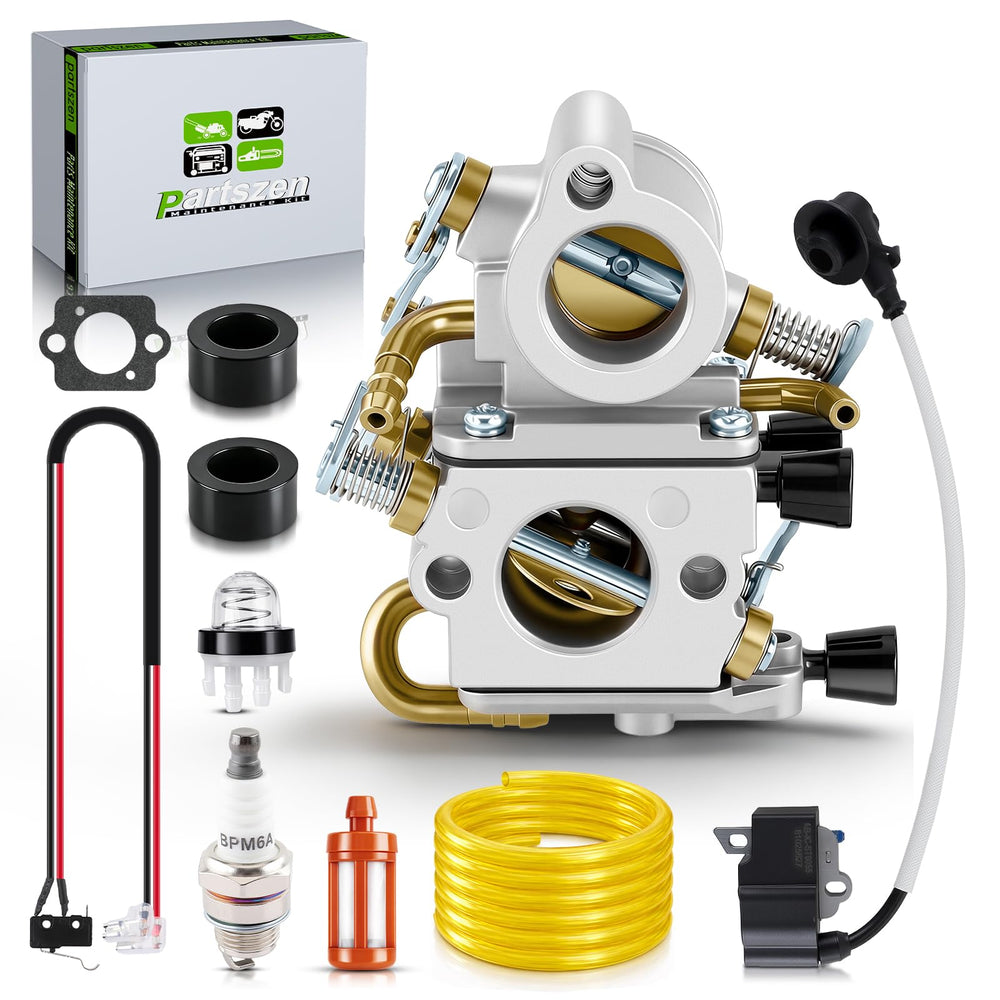 partszen carburetor front view showing mounting points and benefit of easy fit