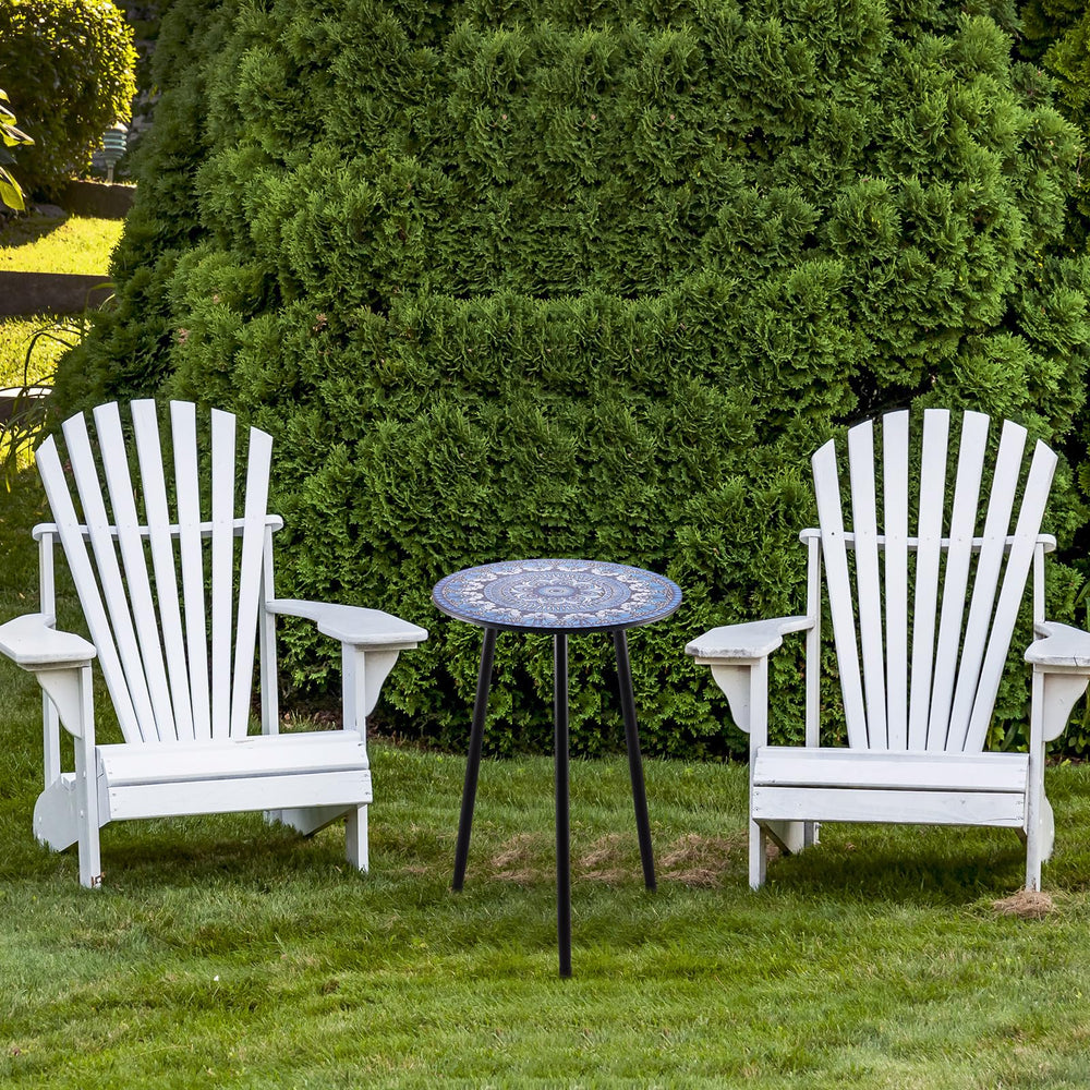 Party Zealot size comparison next to lounge chair showing space-saving footprint