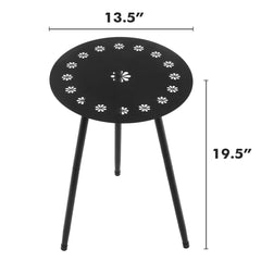 Party Zealot side profile showing table height and compact scale next to chair