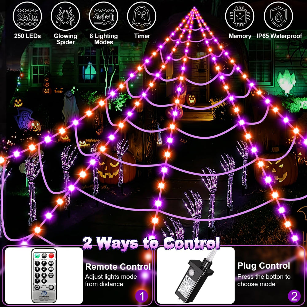 partyMoonet close-up showing 250 LED beads and hand-knotted rope for durable brightness
