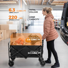 PASAMIC folded compact size fitting in car trunk for quick transport and storage