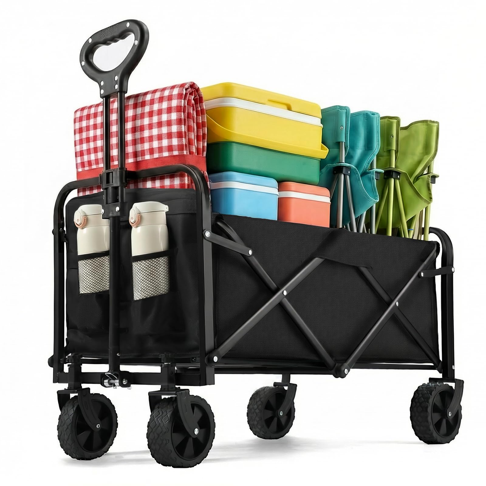 PASAMIC front view of wagon showing roomy cargo and stable base for easy hauling