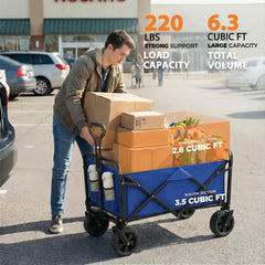 PASAMIC wagon folded compactly for trunk storage and quick carry