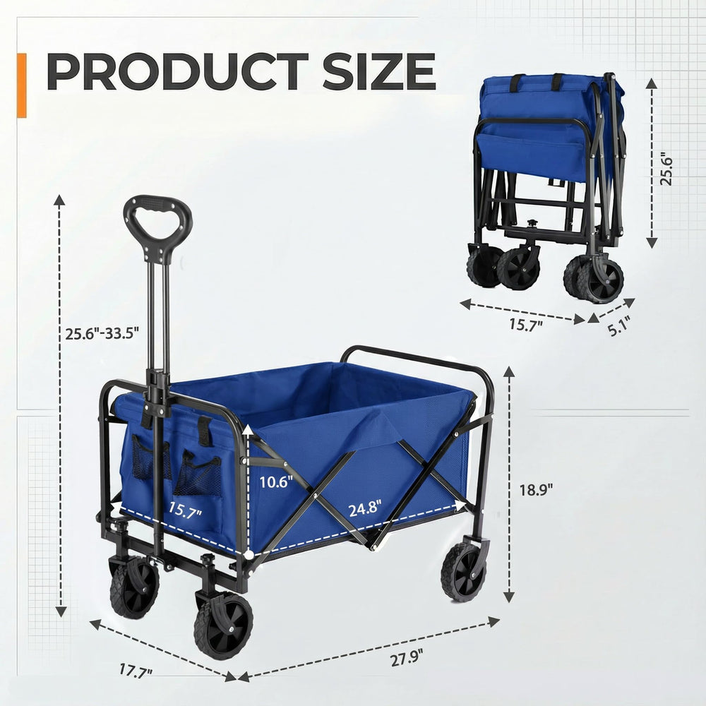PASAMIC wagon beside grocery bags demonstrating 100L capacity benefit
