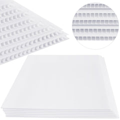 Patelai front view of six white corrugated plastic sheets showing clean double-sided surface and size