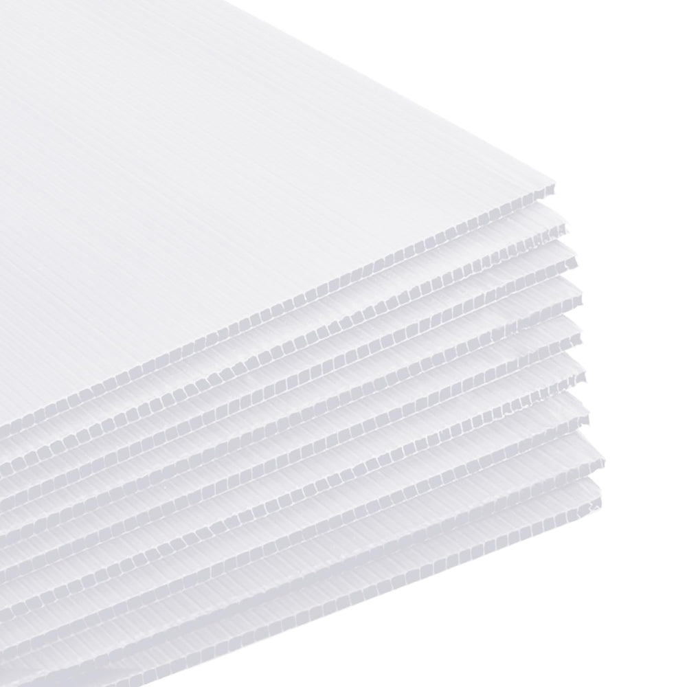 Patelai front view pack showing six white waterproof poster boards for clear signage