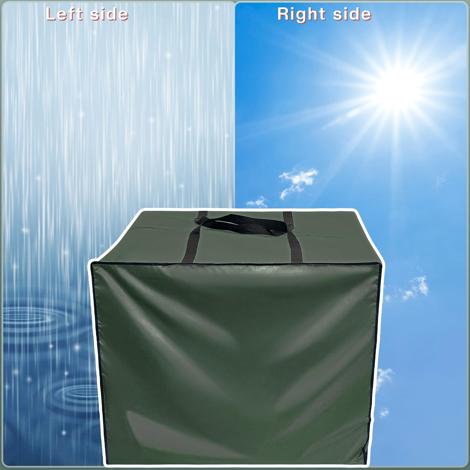 Patelai storage bag on a patio showing outdoor protection for cushions and decor