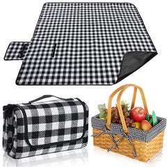 Patelai picnic basket front view showing durable handles and gingham protection