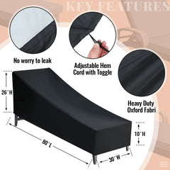 Patelai protective black cover fitted over lounger demonstrating weather shield