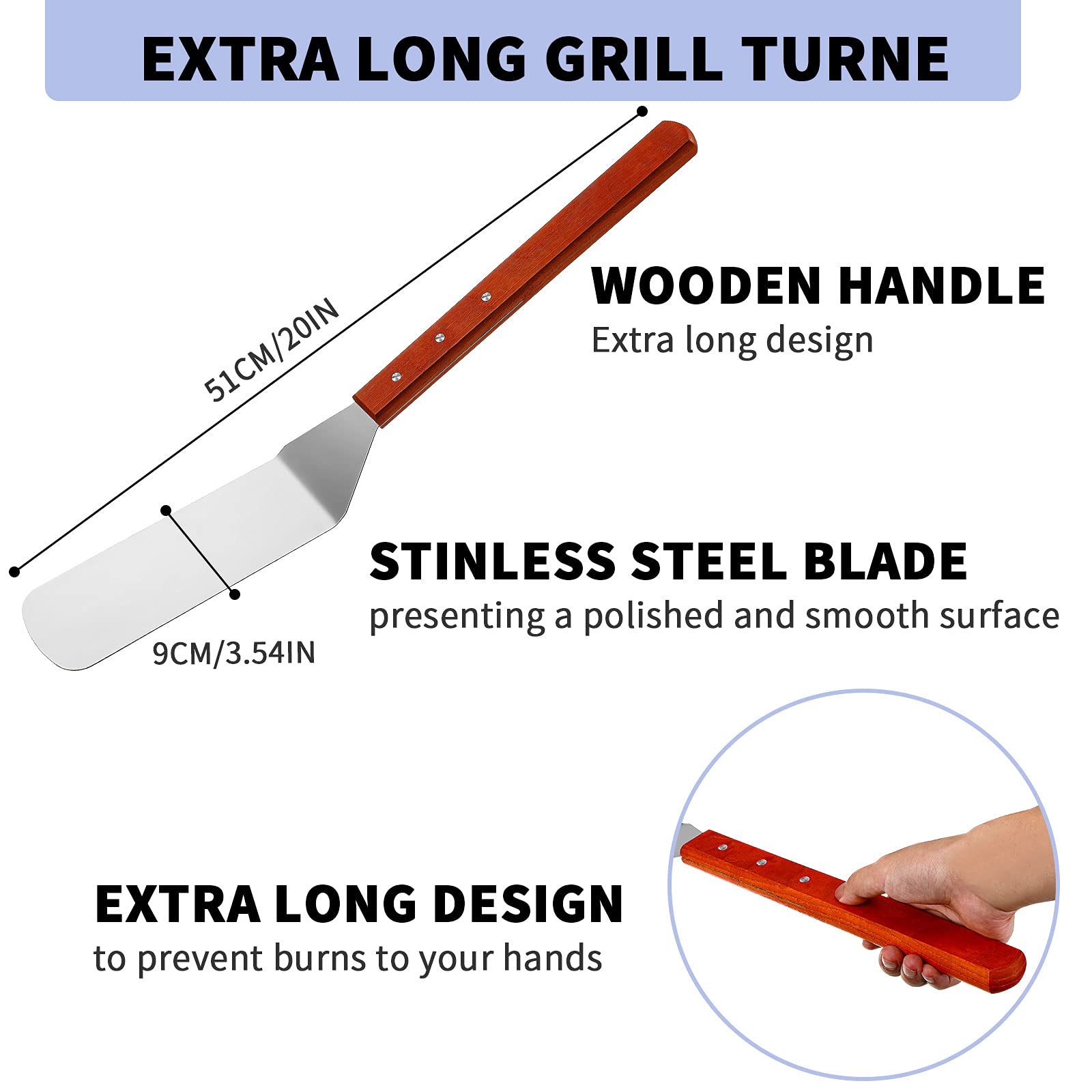 Patelai slotted spatula close-up highlighting drainage and flipping benefit