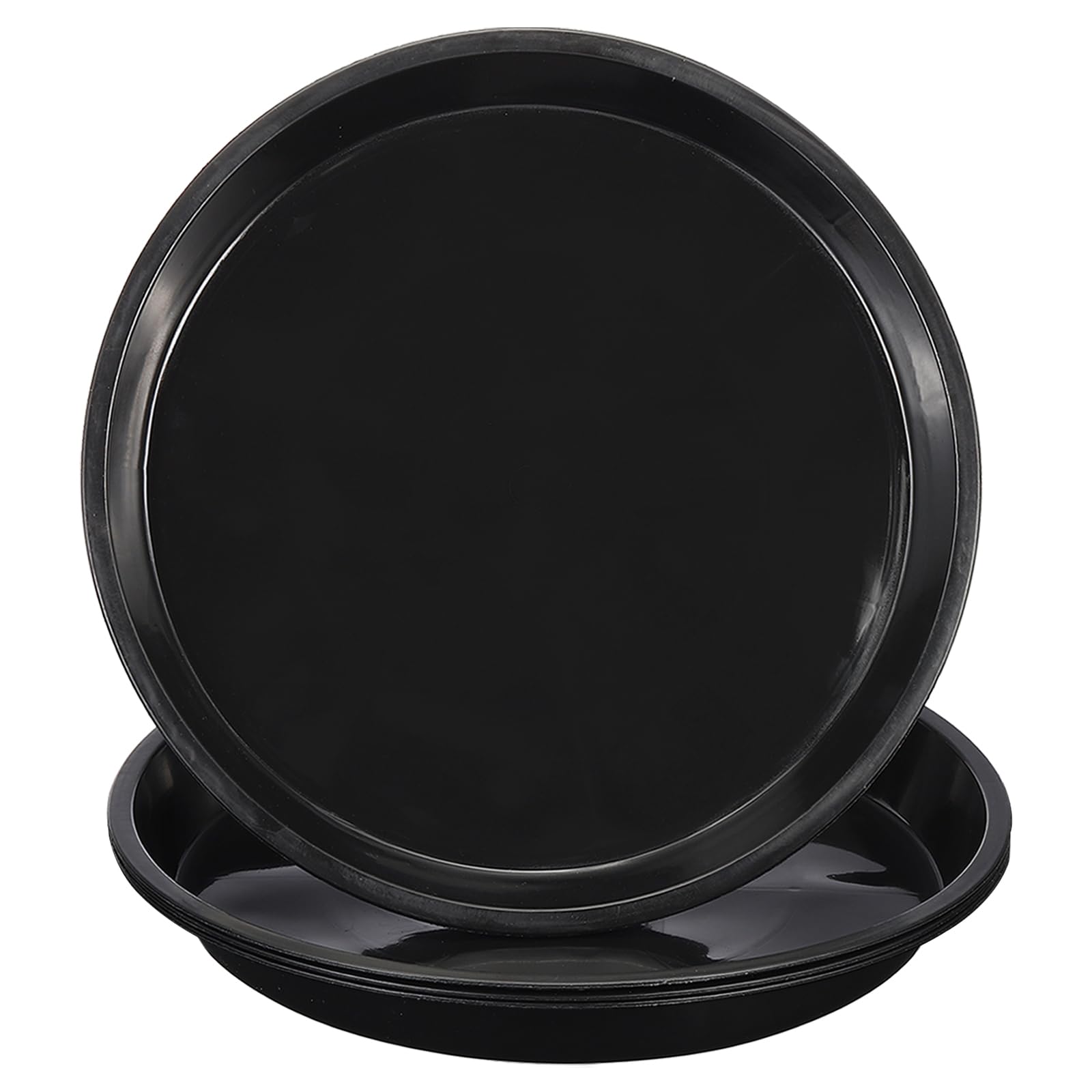 PATIKIL front view of 20-inch black tray showing size and shape for neat plant support