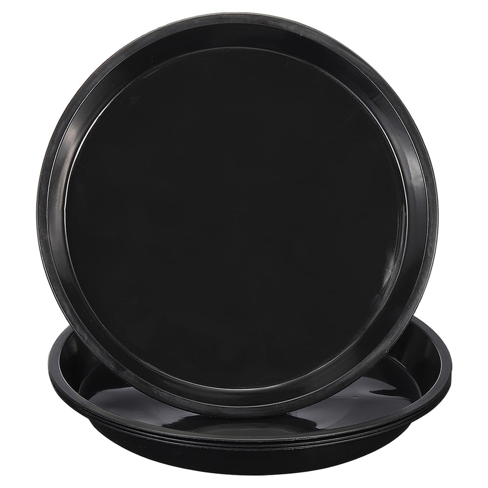PATIKIL front view of 20-inch black tray showing size and shape for neat plant support