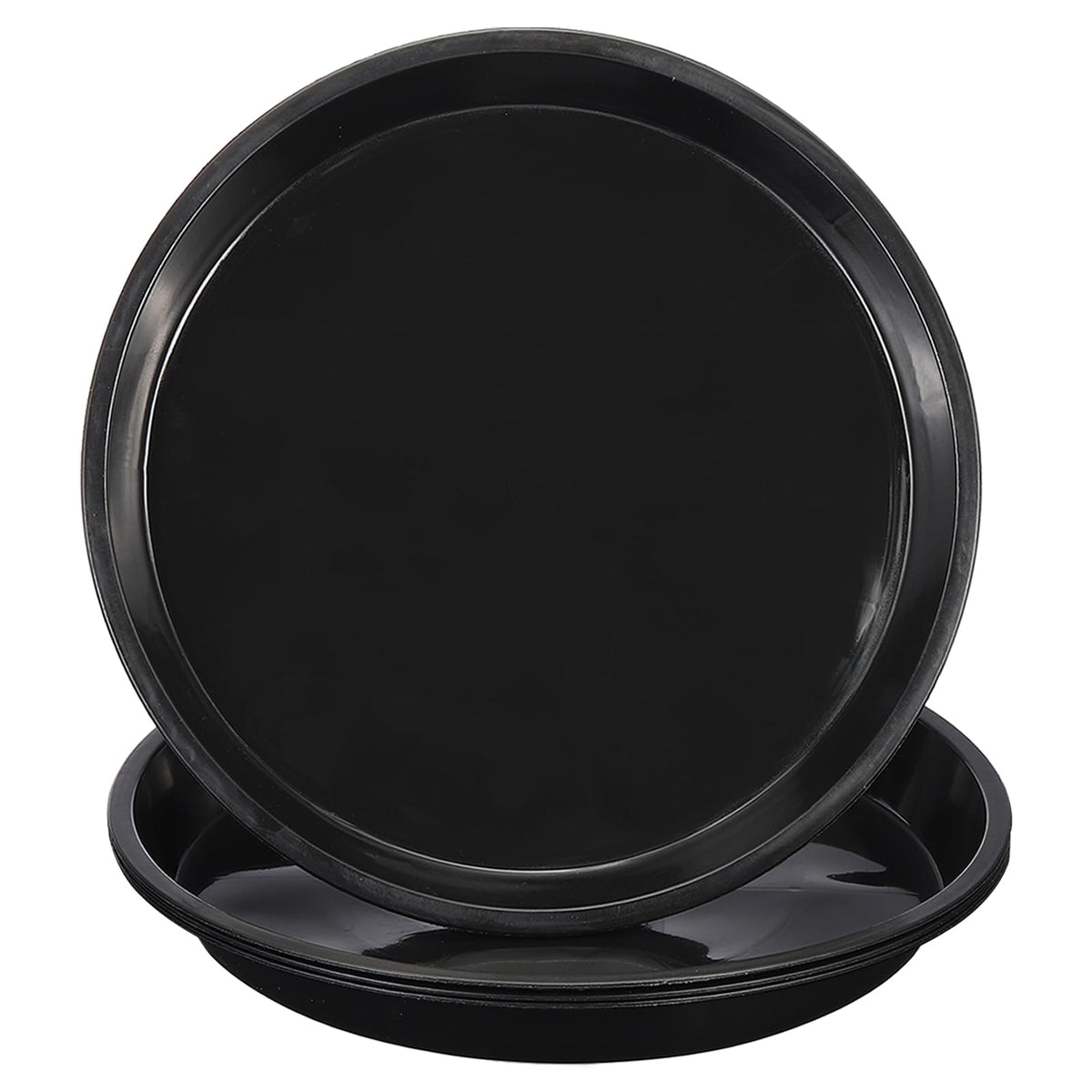 PATIKIL front view of 20-inch black tray showing size and shape for neat plant support