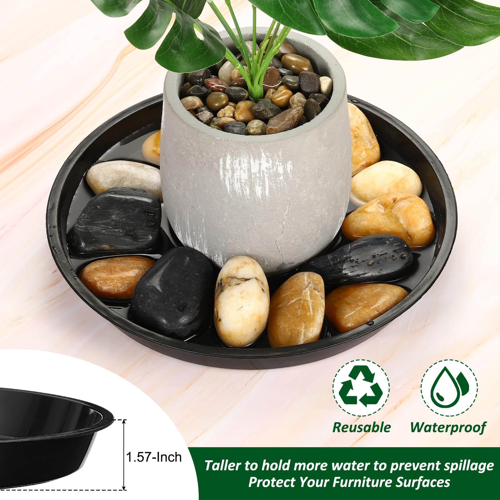 PATIKIL tray holding collected runoff water demonstrating effective water retention
